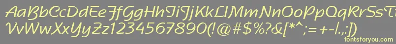 SentimentalScriptSsi Font – Yellow Fonts on Gray Background