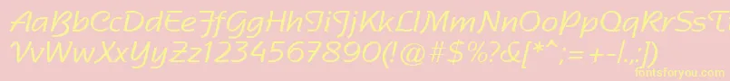 SentimentalScriptSsi-Schriftart – Gelbe Schriften auf rosa Hintergrund