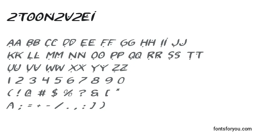 Schriftart 2toon2v2ei – Alphabet, Zahlen, spezielle Symbole