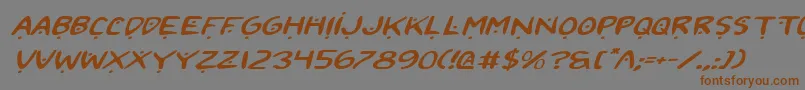 2toon2v2ei-Schriftart – Braune Schriften auf grauem Hintergrund