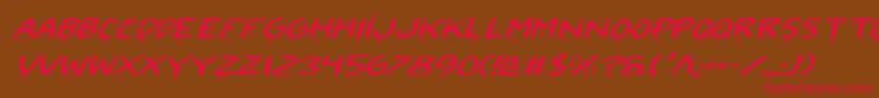 2toon2v2ei-Schriftart – Rote Schriften auf braunem Hintergrund