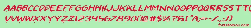 2toon2v2ei Font – Red Fonts on Green Background