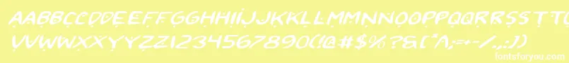 2toon2v2ei Font – White Fonts on Yellow Background