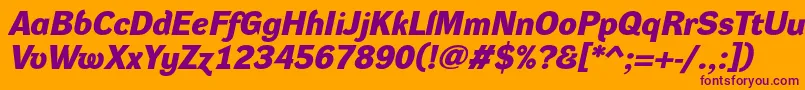 DynagroteskdeBolditalic Font – Purple Fonts on Orange Background