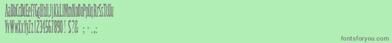 フォントCinderella – 緑の背景に灰色の文字