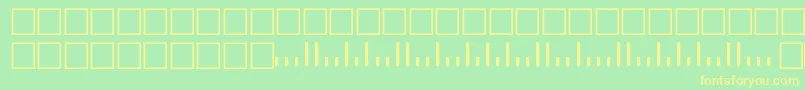 フォントPostnettt – 黄色の文字が緑の背景にあります