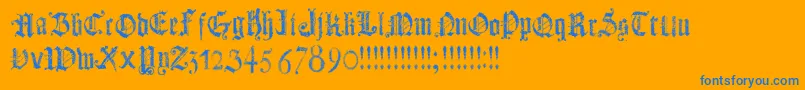 DotsLandGotika Font – Blue Fonts on Orange Background