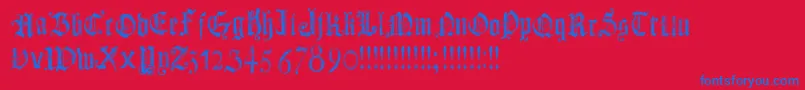 DotsLandGotika Font – Blue Fonts on Red Background