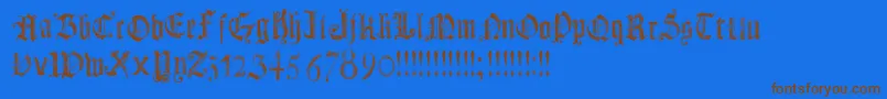 DotsLandGotika Font – Brown Fonts on Blue Background