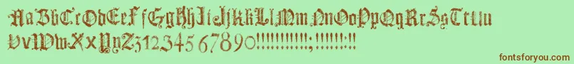 DotsLandGotika Font – Brown Fonts on Green Background