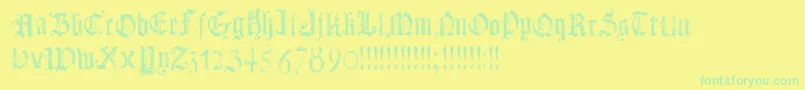 DotsLandGotika Font – Green Fonts on Yellow Background