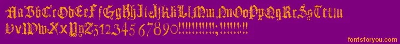 DotsLandGotika Font – Orange Fonts on Purple Background