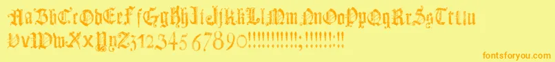 DotsLandGotika Font – Orange Fonts on Yellow Background