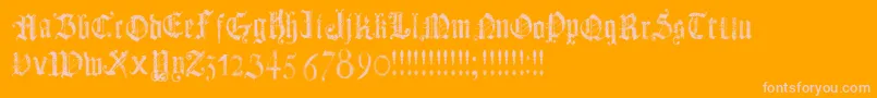 DotsLandGotika Font – Pink Fonts on Orange Background