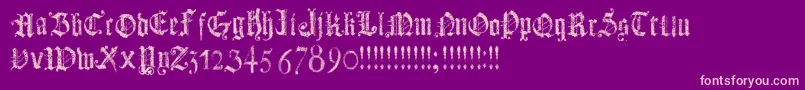 DotsLandGotika Font – Pink Fonts on Purple Background