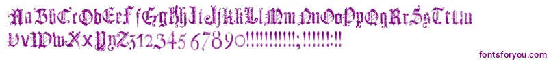 DotsLandGotika Font – Purple Fonts on White Background