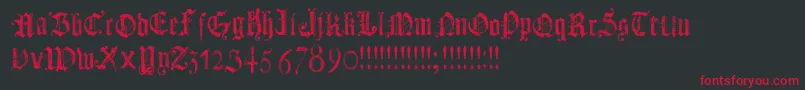 DotsLandGotika Font – Red Fonts on Black Background