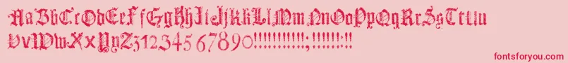 DotsLandGotika Font – Red Fonts on Pink Background