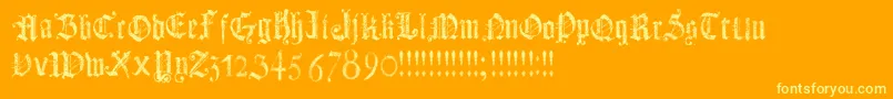 DotsLandGotika Font – Yellow Fonts on Orange Background