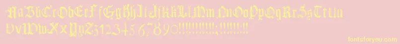 DotsLandGotika Font – Yellow Fonts on Pink Background
