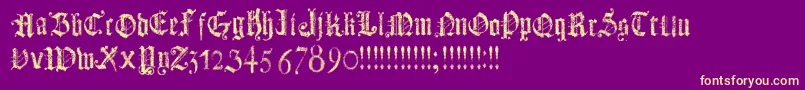 DotsLandGotika Font – Yellow Fonts on Purple Background