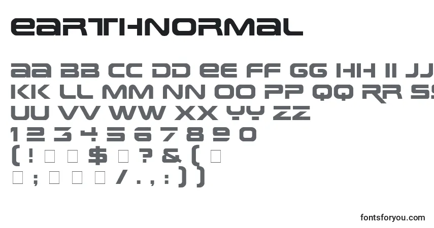 Czcionka EarthNormal – alfabet, cyfry, specjalne znaki