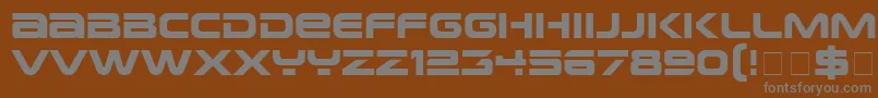 EarthNormal-fontti – harmaat kirjasimet ruskealla taustalla