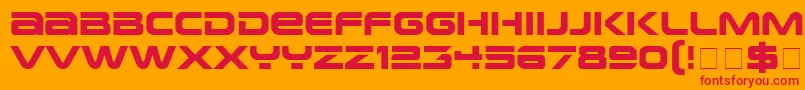 フォントEarthNormal – オレンジの背景に赤い文字