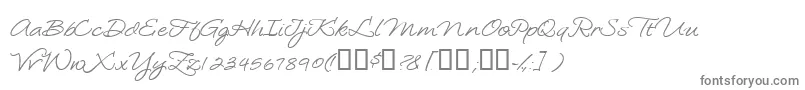Loosiescript-fontti – harmaat kirjasimet valkoisella taustalla