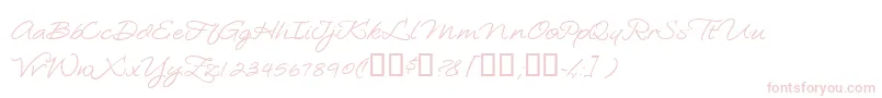 Loosiescript-Schriftart – Rosa Schriften auf weißem Hintergrund