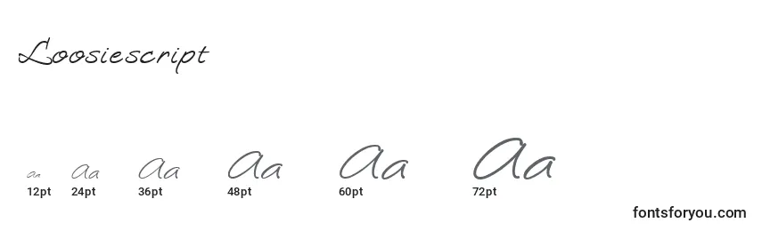 Loosiescript Font Sizes