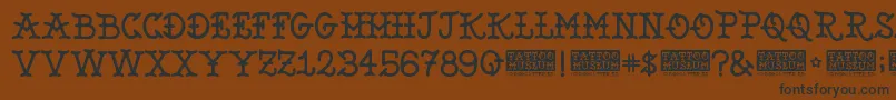 TattooMuseum Font – Black Fonts on Brown Background