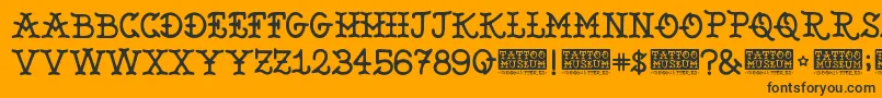 TattooMuseum Font – Black Fonts on Orange Background