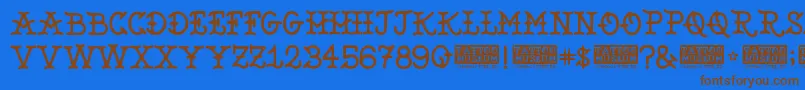 TattooMuseum Font – Brown Fonts on Blue Background