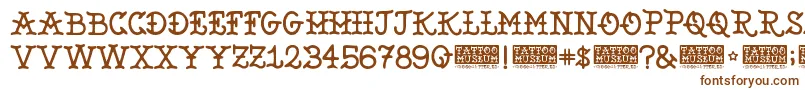 TattooMuseum-fontti – ruskeat fontit valkoisella taustalla