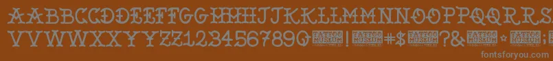 TattooMuseum Font – Gray Fonts on Brown Background