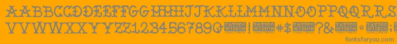 TattooMuseum Font – Gray Fonts on Orange Background