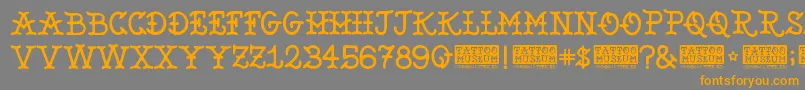 TattooMuseum Font – Orange Fonts on Gray Background