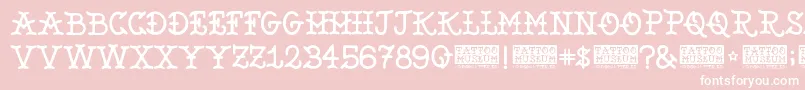 TattooMuseum Font – White Fonts on Pink Background