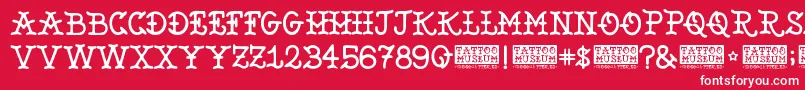 TattooMuseum Font – White Fonts on Red Background