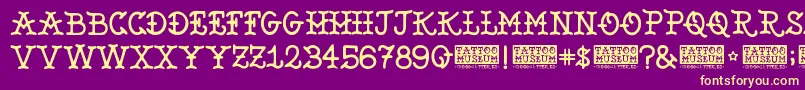 TattooMuseum Font – Yellow Fonts on Purple Background