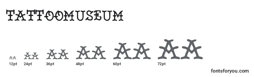 Tamaños de fuente TattooMuseum
