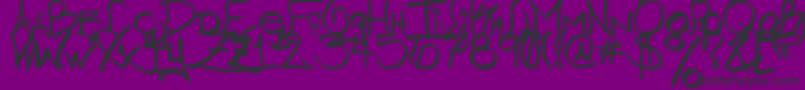 ChicagoHoodzz2.0-fontti – mustat fontit violetilla taustalla