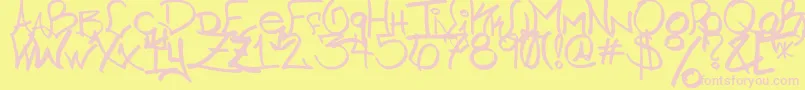 ChicagoHoodzz2.0 Font – Pink Fonts on Yellow Background