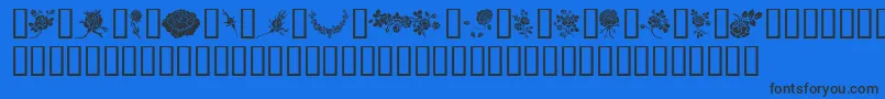 Rosegarden-Schriftart – Schwarze Schriften auf blauem Hintergrund