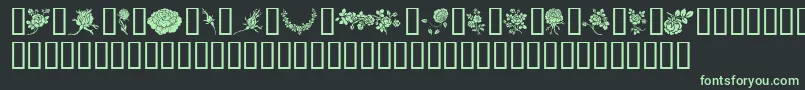 Rosegarden Font – Green Fonts on Black Background