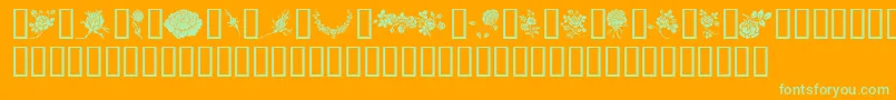 Rosegarden-Schriftart – Grüne Schriften auf orangefarbenem Hintergrund