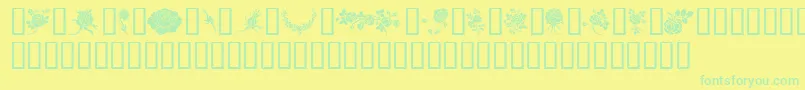 Rosegarden Font – Green Fonts on Yellow Background