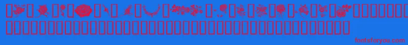 Rosegarden-fontti – punaiset fontit sinisellä taustalla