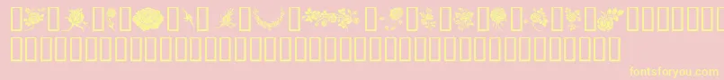 Rosegarden-Schriftart – Gelbe Schriften auf rosa Hintergrund